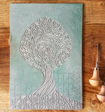 Olive Tree block print. £20 per print will go to the charity Medical Aid for Palestinians (MAP)