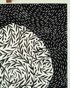 Olive Tree block print. £20 per print will go to the charity Medical Aid for Palestinians (MAP)